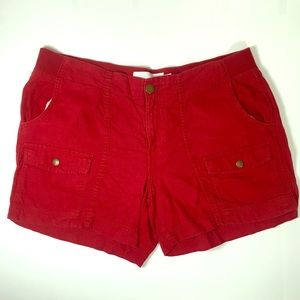 Sonoma Red Stretch waist Linen Shorts Size 14